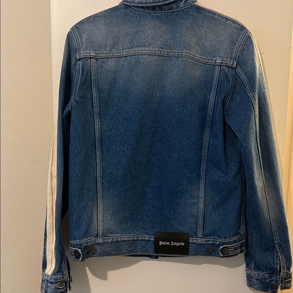 Palm Angels Blue Denim Jacket with Tan Accents - Picture 5 of 6